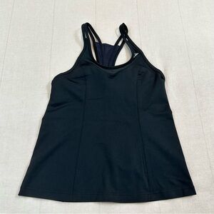 Brooks Black Racerback Athletic Tank Built in Sports Bra